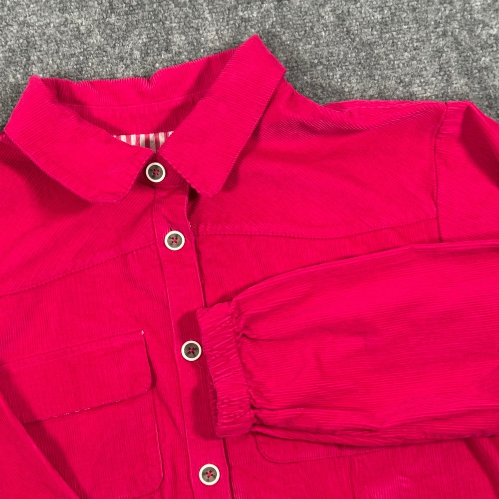 Pink Corduroy Shacket Shirt Jacket Long Sleeve Button‎ Front L Velvet Heart Chic